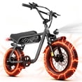 thumbnail image 1 of Eskute V101 Electric Bike for Adults & Teens – 28 MPH, 750W (Peak 1500W), 48V 13Ah Battery, 16"x4.0" Fat Tires, 7-Speed, Dual Suspension, Grey, UL2849, 1 of 10