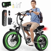 ESKUTE V101 Electric Bike for Adults & Teens 749W , 19MPH, 48V 13Ah Battery, 16"x4.0" Fat Tire E-Bike, 7-Speed, Front Suspension, All-Terrain Ebike Gray, UL2849