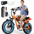 thumbnail image 1 of ESKUTE V101 Electric Bike for Adults & Teens 749W , 19MPH, 48V 13Ah Battery, 16"x4.0" Fat Tire E-Bike, 7-Speed, Front Suspension, All-Terrain Ebike Orange, UL2849 Class 2, 1 of 9