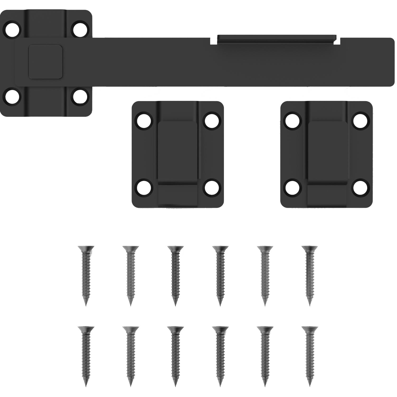 Modern Black Steel Gate Latch with Screws