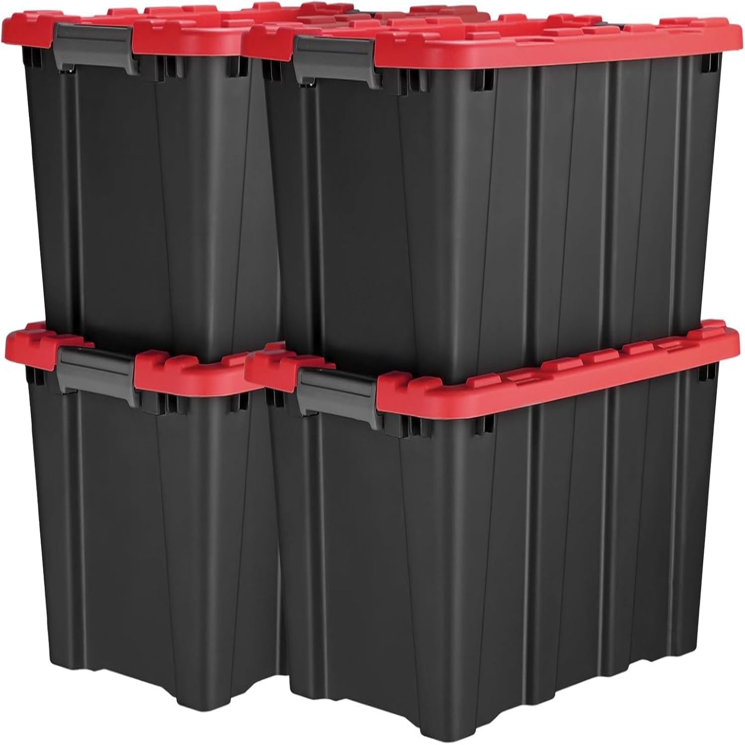 V12 11Gal Plastic Bins with Latching Lids Stackable Tote Box Containers