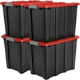 V12 11Gal Plastic Bins with Latching Lids Stackable Tote Box Containers