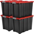 V12 11Gal Plastic Bins with Latching Lids Stackable Tote Box Containers