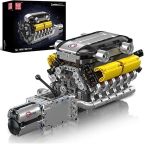 V12 Engine Building Blocks Set, 10202 Sports Car Engine Model That Runs, Engine Kit for Adults with Battery Box and Motor, Engineering Construction STEM Toy(1260 Pcs)