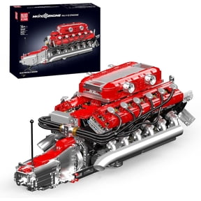V12 Engine Model Kit That Runs, MOC Engineering Model Building Kit with Battery and Motor, 3472 PCS STEM Engineering Building Blocks for Adults