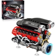 V12 Engine Model Kit that Runs, 1240 PCS 8-Cylinder Engine with Moving Pistons, SP3 Model, STEM Engineering Project for Car Enthusiasts