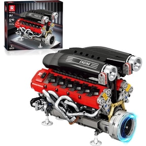 V12 Engine Model Kit that Runs, 1240 PCS 8-Cylinder Engine with Moving Pistons, SP3 Model, STEM Engineering Project for Car Enthusiasts