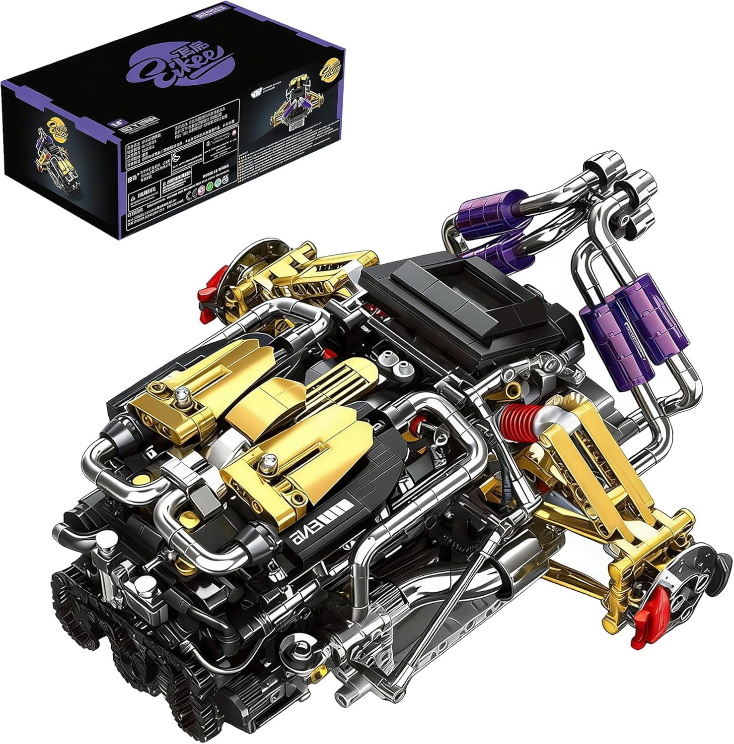 V12 Model Engine Kit that Runs, 1602PCS STEM Building Block Set with ...