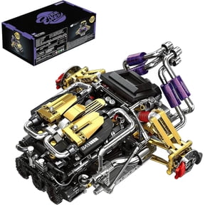 V12 Model Engine Kit that Runs, 1602PCS STEM Building Block Set with Motor, Visible Car Engine Build Kit for Adults , Physical Science Educational Toy