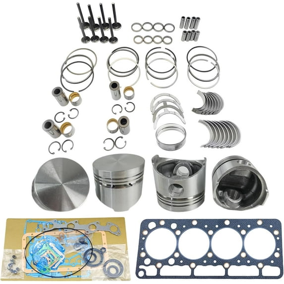 V1200 Engine Overhaul Rebuild Kit (No cylinder liner) for Kubota V1200 Engine RX245 RX275 RX2750 Loader B2150 B9200 Tractor Piston Diameter 75mm