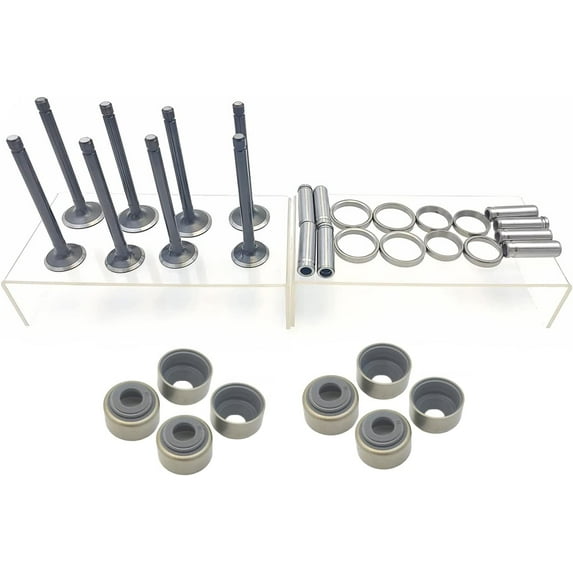V1200 Valves Set + Valve Stem Oil Seal Set for Kubota V1200 Engine RX245 RX275 RX2750 Loader B2150 B9200 Tractor Piston Diameter 75mm Valve Guides & Intake Valves & Exhaust Valve & Valves Seat