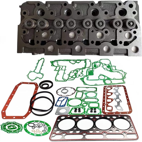 V1702 Complete Cylinder Head & Full Gasket Set Compatible with Kubota V1702 V1702T V1702-B V1702B V1702A Engine Bobcat 733 743 1600 3023 Skid Loader 15422-03040 15422-03044 6660966 6598127
