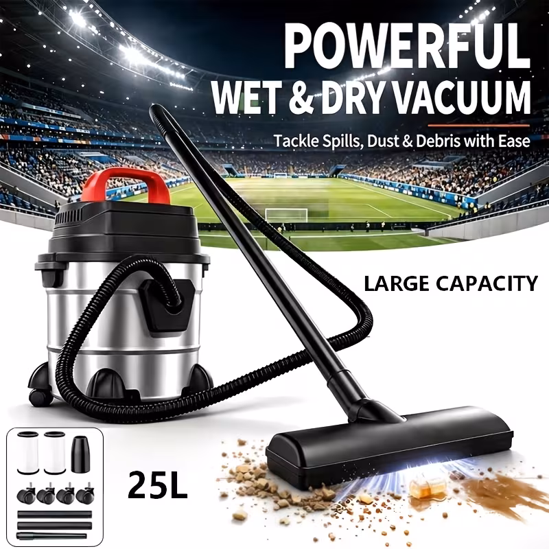 V18000PA Commercial Vacuum Cleaner 2Peak Horsepower Suction Lightweight 3-in-1 Wet Dry Vacuum Cleaner with Hair Dryer for Cleaning Cars, Boats, Pet Hair, Hard Floors