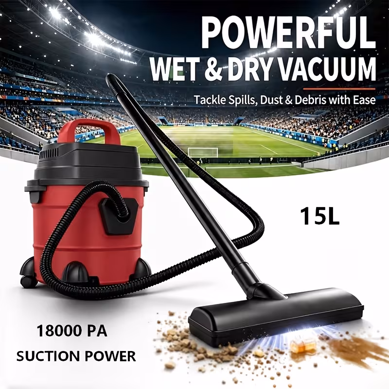V18000PA Commercial Vacuum Cleaner 2Peak Horsepower Suction Lightweight 3-in-1 Wet Dry Vacuum Cleaner with Hair Dryer for Cleaning Cars, Boats, Pet Hair, Hard Floors