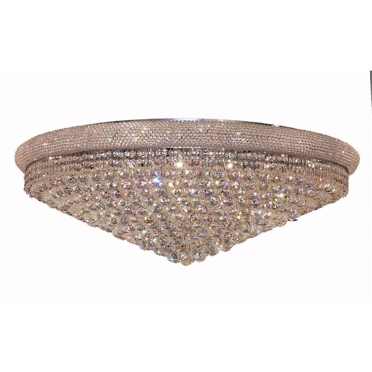 Primo 42'' Chrome Flush Mount with Clear Royal Cut Crystal