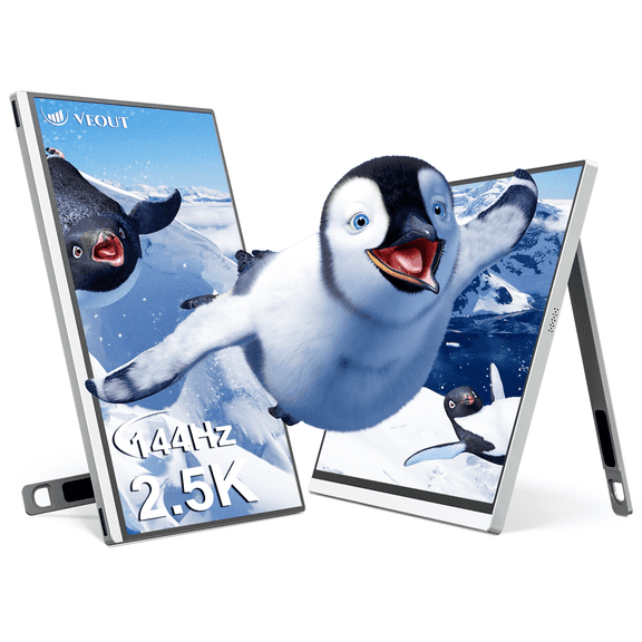 V1Pro 16 Inch 2.5K Portable Gaming Monitor – 144Hz IPS Display with FreeSync, USB-C & Mini HDMI for Laptop, Mac, PS5, Xbox, Switch (Sliver)