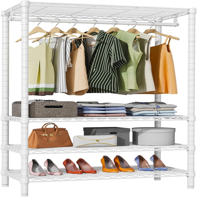 V1S Heavy Duty Garment Rack 3 Tier Clothes Rack for Hanging Clothes