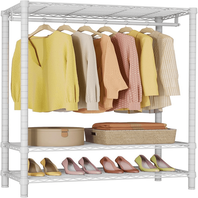 V1S Heavy Duty Garment Rack 3 Tier Clothes Rack for Hanging Clothes