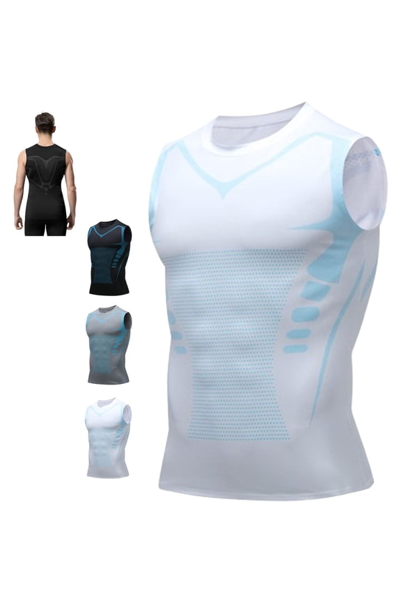 V2 Compression Shirt Men, Seamless Slimming Tank Top, Quick-Dry Posture Corrector Undershirt, Chest & Tummy Control Body Shapewear