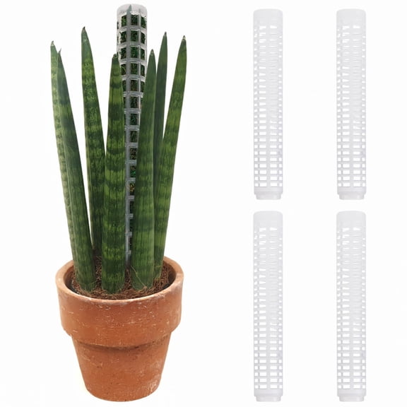 V2 Medium GrowPole - Stackable Plastic Moss Poles for Climbing Plants, Monstera Plant Support-Plant Climbing Pole, DIY Plant Sticks Support. Works for Philodendron and Anthuriums - 4 Pcs