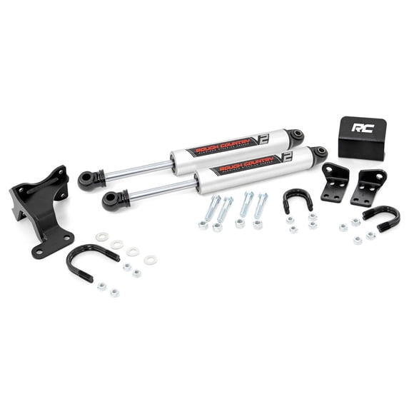 V2 Steering Stabilizer - Dual - 2-8 Inch Lift - Jeep Wrangler JK (07-18)