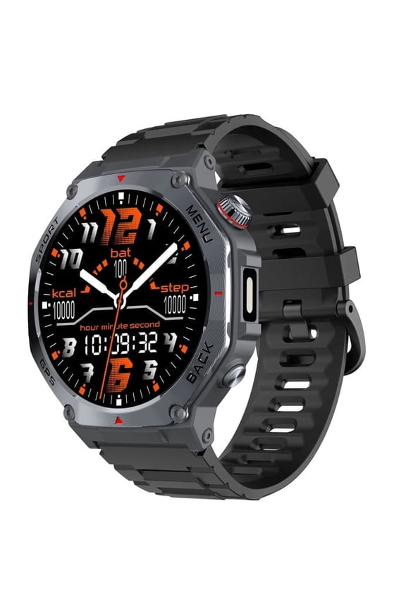 V20 Smart Watch: Dual-Mode Bluetooth Calling, All-Round Health Tracking, 3ATM Waterproof Titanium Gray/Black