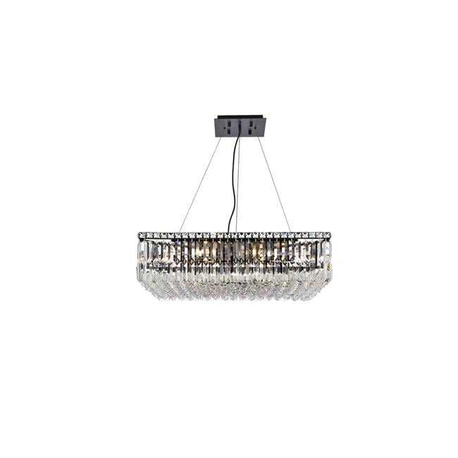Elegant 12-Light Crystal and Metal Chandelier in Black
