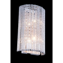 Influx 2 light Chrome Wall Sconce Clear Royal Cut Crystal
