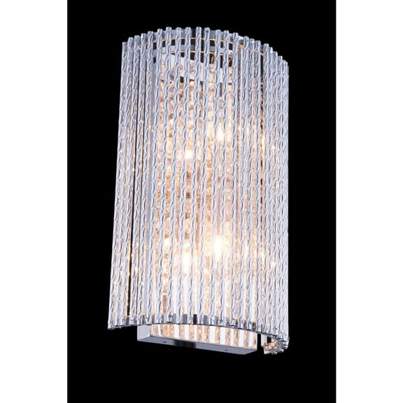 Influx 2 light Chrome Wall Sconce Clear Royal Cut Crystal