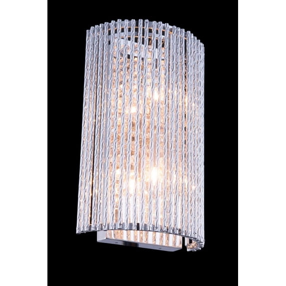 Influx 2 light Chrome Wall Sconce Clear Royal Cut Crystal