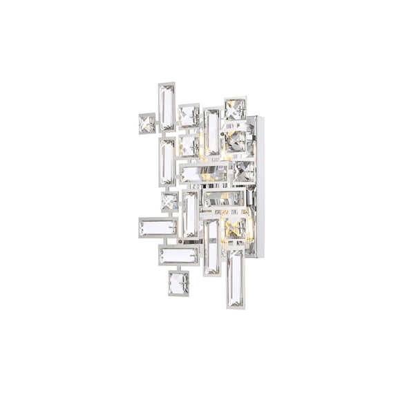 Elegant Lighting Value Picasso 2 light Chrome Wall Sconce Clear Royal Cut Crystal
