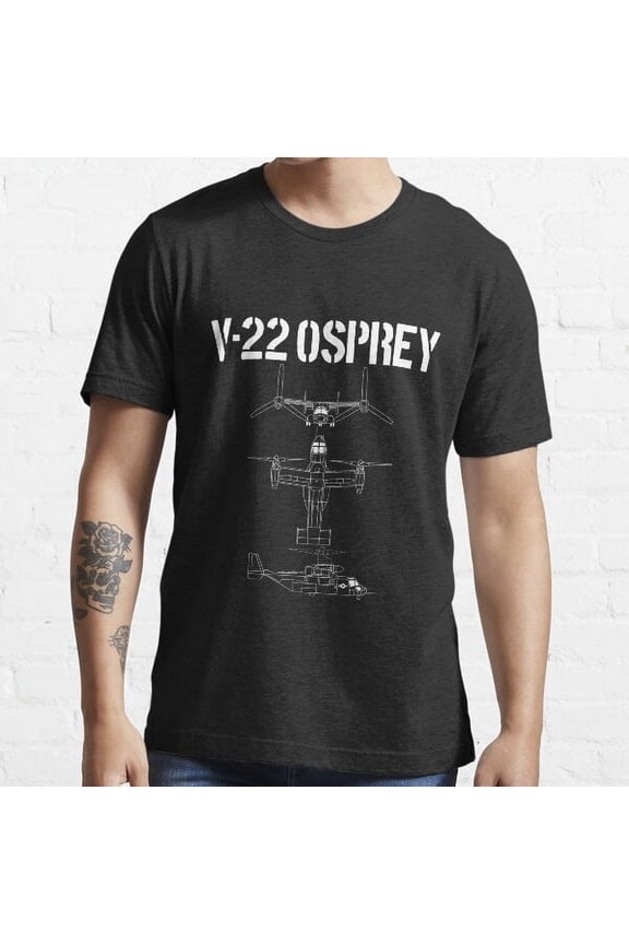 V22 Osprey Schematic Military Helicopter Flying V22 Gear Essential T-shirt