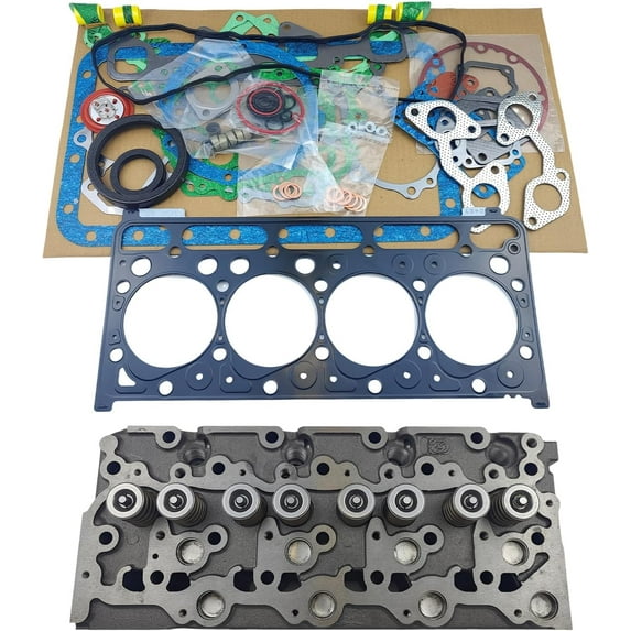 V2203 Complete Cylinder Head + 1 Set Full Gasket Kit for Kubota Engines V2203 V2203T V2203E V2203B V2203-M-DI For Bobcat 763 773 753 7753 S175 337 331 334 B300 S130 S150 S160 S185 16429-0304
