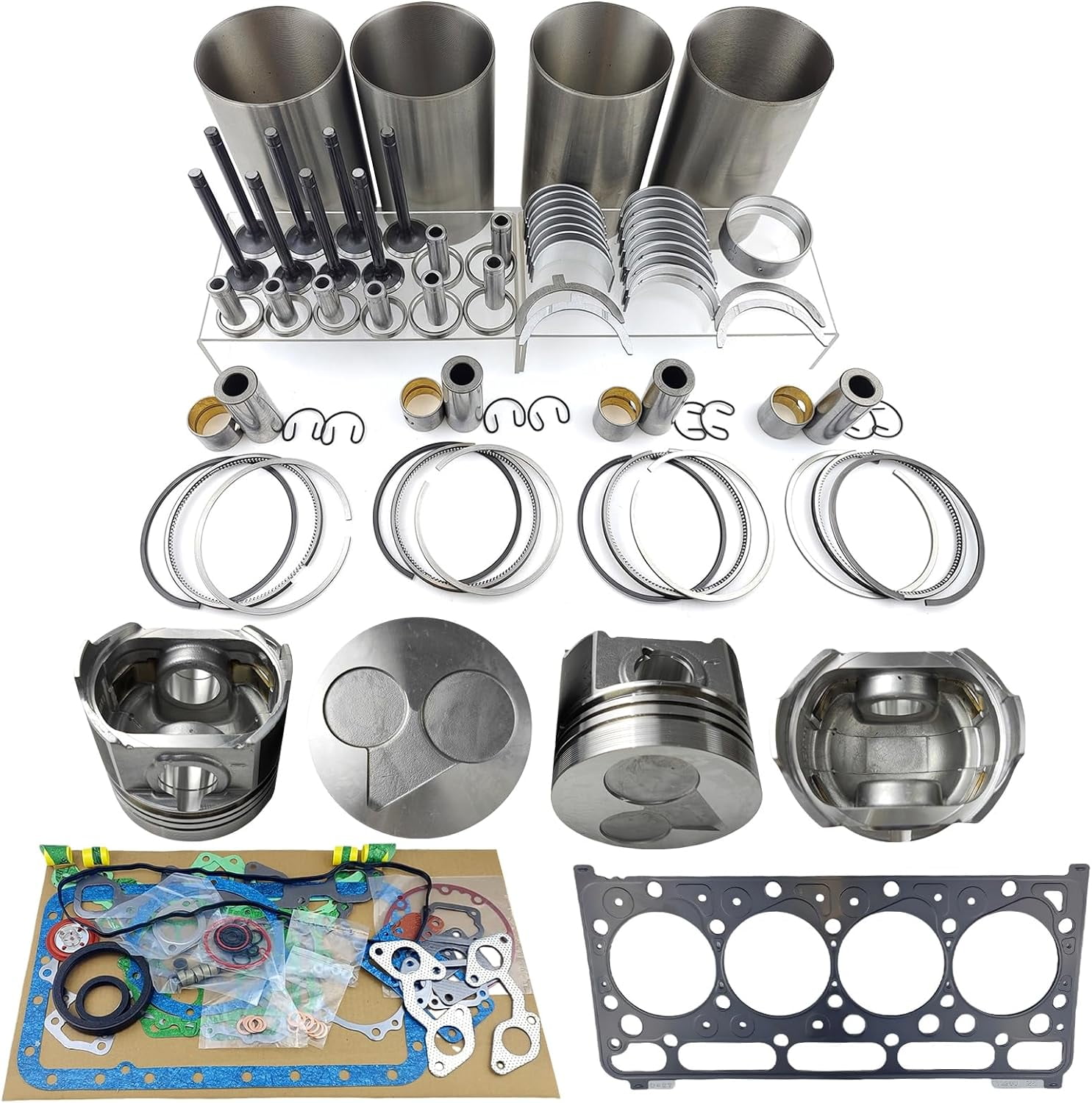 Kubota V2203 DI Overhaul / Rebuild Kit Bobcat, Thomas, With Liners