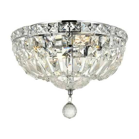 Elegant Lighting Value Tranquil 4 light Chrome Flush Mount Clear Royal Cut Crystal