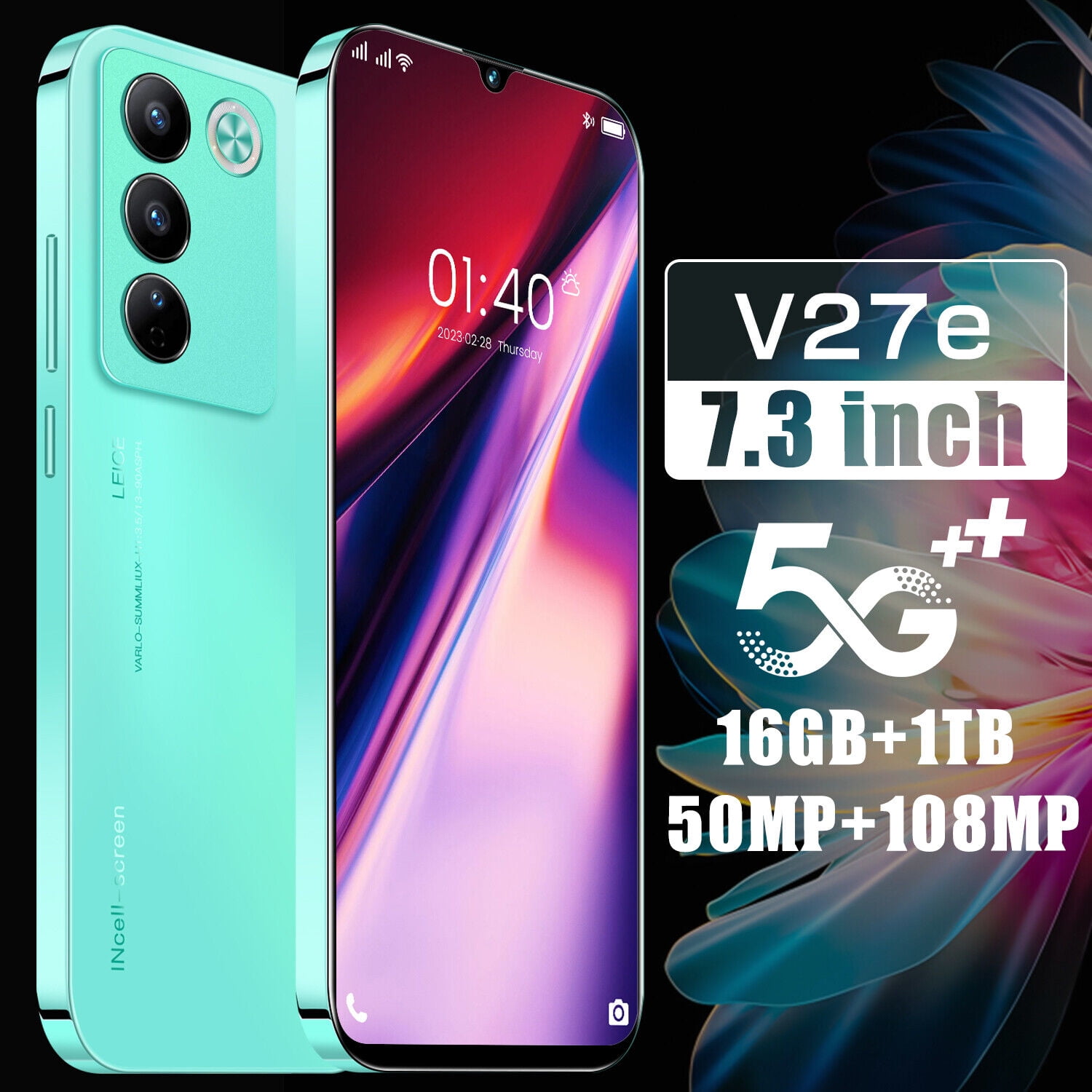 V27e 7 3 16GB 1TB Smartphone Android 13 Unlocked 5G Dual SIM Mobile t-mobile-unlocked-phones-xgody-6-56-at-t-android-phone-4g-dual-sim