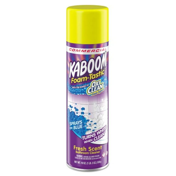 V2GO Kaboom Foamtastic Bathroom Cleaner, Fresh Scent, 19 oz Spray Can, 8/Carton