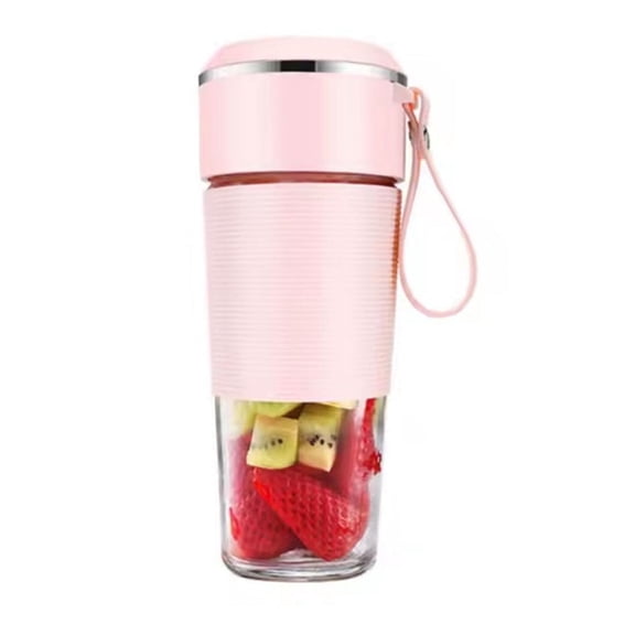 BDI Portable Juice Blender Cup with 6 Blades Ice Crusher & USB Rechargeable pink