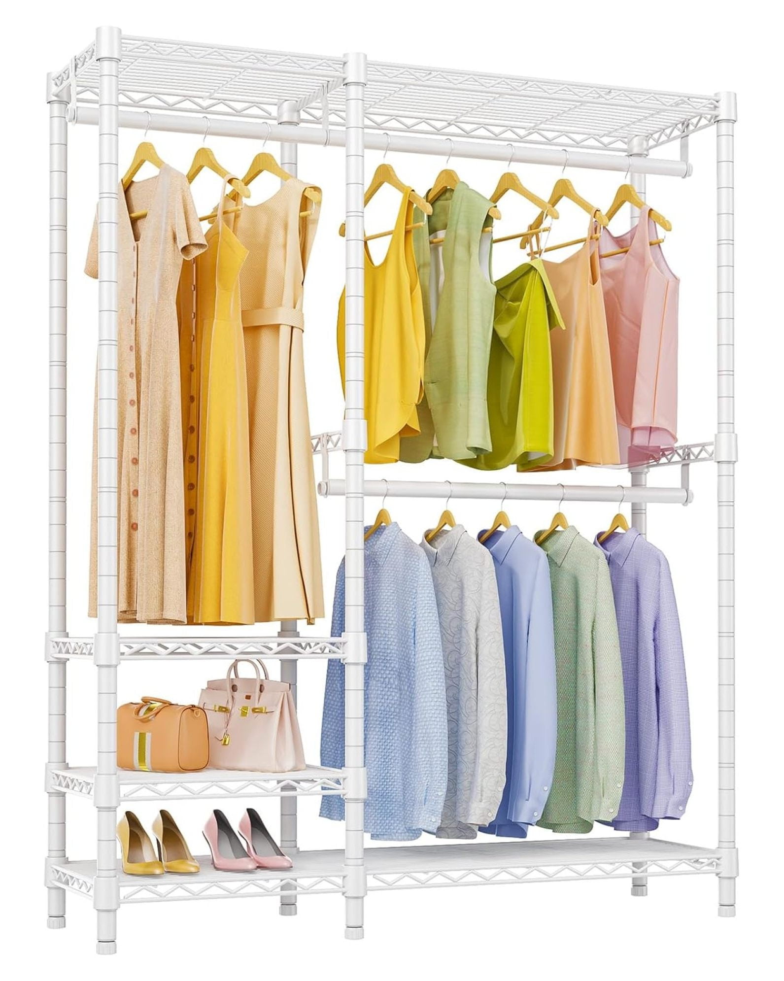 V2i Garment Rack for Hanging Clothes, Portable Closet System with 4 ...