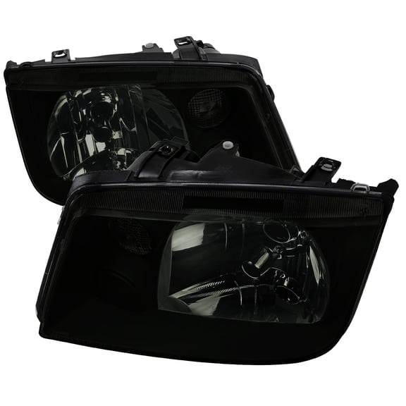 V3 Factory Style Headlights (Black Housing/Smoke Lens) Made for and Compatible with 1999-2005 Volkswagen Jetta/Bora Mk4