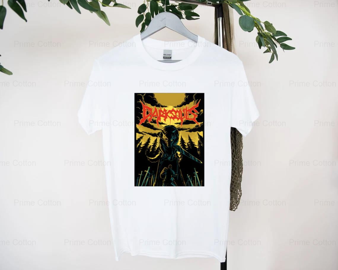 V3_Global New Unofficial Dark Souls Metal Band TShirt Black, Size