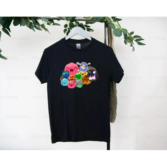 V3_Global Slime Rancher 8 bit T-Shirt Unisex, Mens, Cotton, Slimes, Tarr, Video Game, 2022 , for Unisex, up to size 5XL