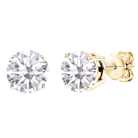 V3 Jewelry® 18kt Gold Plated E-F Moissanite Stud Earrings for Women