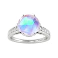 thumbnail image 1 of V3 Jewelry® 925 Sterling Silver with Natural Moonstone and White Zircon Engagement Ring for Women, 1 of 5