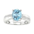 thumbnail image 1 of V3 Jewelry® 925 Sterling Silver with Natural Sky Blue Topaz and White Topaz Solitaire Ring for Women, 1 of 1