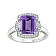thumbnail image 1 of V3 Jewelry® 925 with Natural Amethyst and White Topaz Halo Ring, 1 of 5