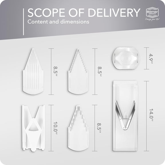 V3 Mandoline Food Slicer Starter Set - Adjustable Vegetable Chopper with Safety Holder & Blade Storage - Made in Germany
