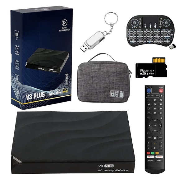 V3 Plus Box 64GB Storage, Ultra HD Streaming Media Player