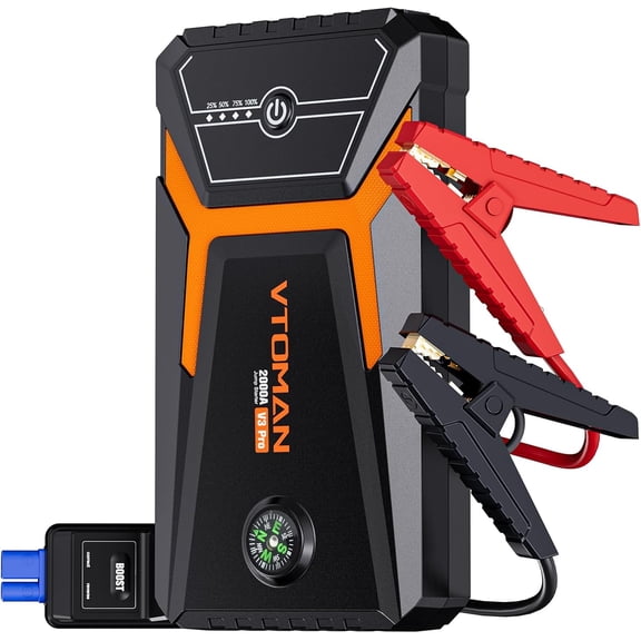 V3 Pro 2000A Jump Starter, Car Battery Jumper Starter Portable for 6L Gas/4L Diesel Engines, Lithium Jump Box, 12V Auto Car Battery Charger Jump Starter Boost Pack and Jumper Cables, LED Lights