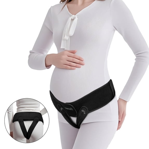 V3 Smart Maternity Belt 4 in 1 Adjustable Pregnancy Pelvic Support Belt Hip and Vulva Support Belt Comfortable Belly Band for Prenatal and Postpartum Relief Soft Breathable Fabric